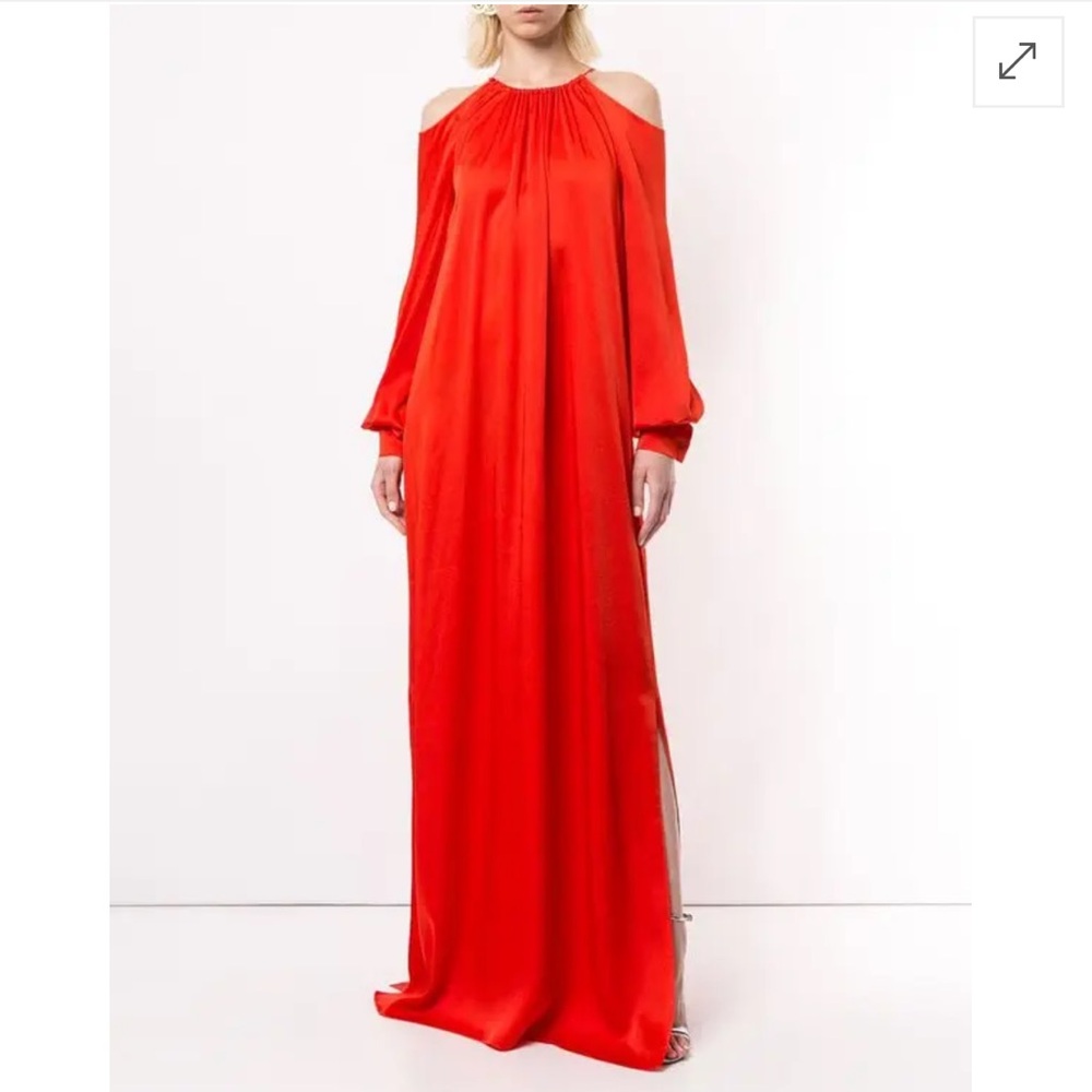 Rosetta Getty red cold shoulder gown